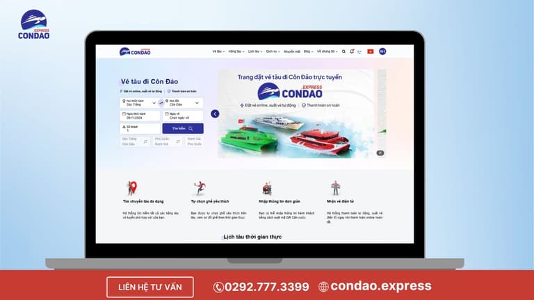 Đặt vé tàu đi Côn Đảo qua máy tính bước 1