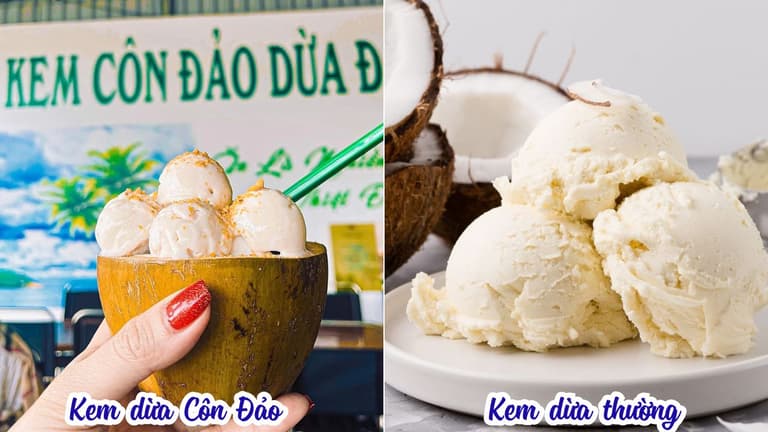 Sự khác nhau giữa kem dừa Côn Đảo và kem dừa thường