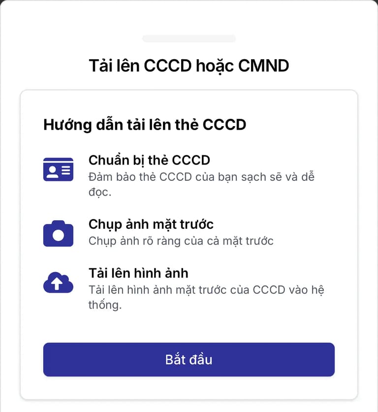 Tải ảnh CCCD bước 1