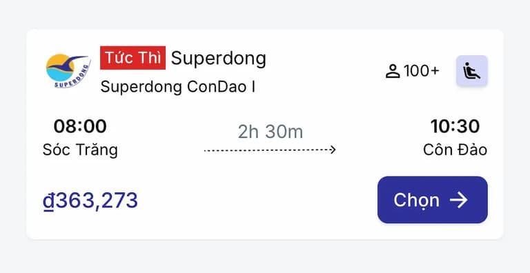 Thẻ chuyến tàu trên mobile