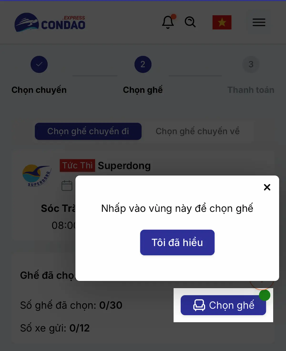 Chọn ghế
