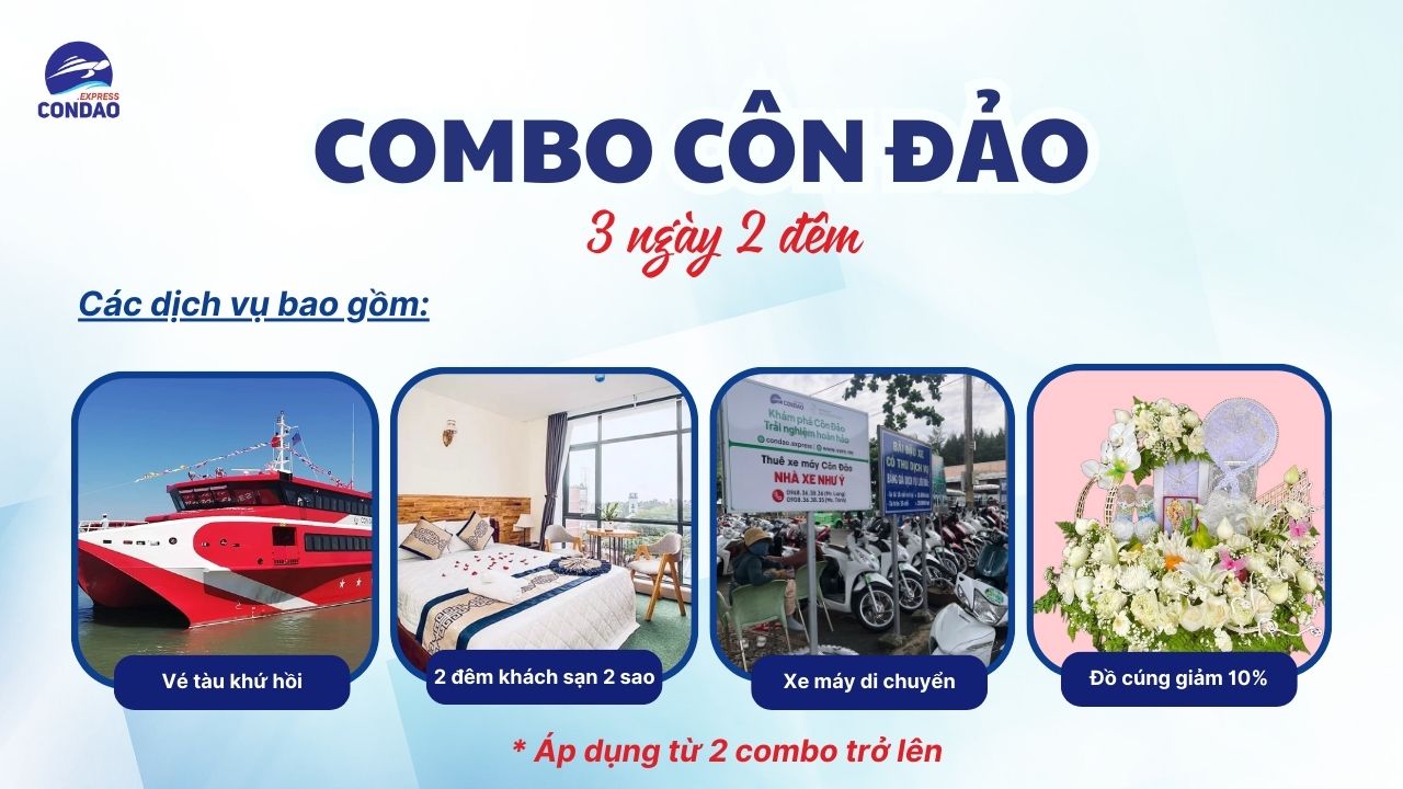 Dịch vụ bao gồm trong combo Côn Đảo 3 ngày 2 đêm