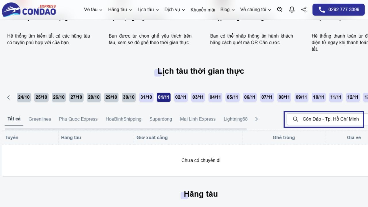 Lịch tàu Côn Đảo TP. Hồ Chí Minh cập nhật thời gian thực 