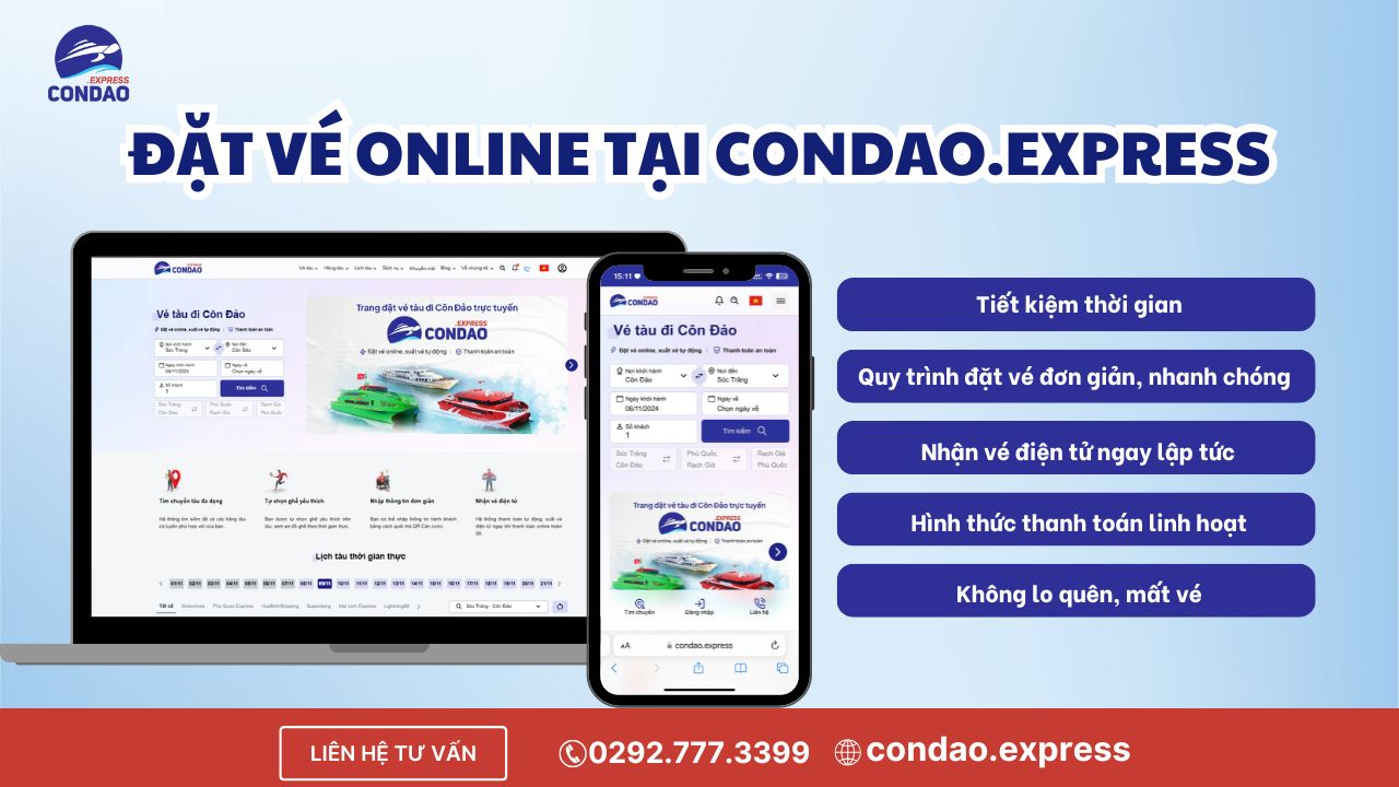 Lợi ích khi đặt vé tàu Côn Đảo tại Condao.express