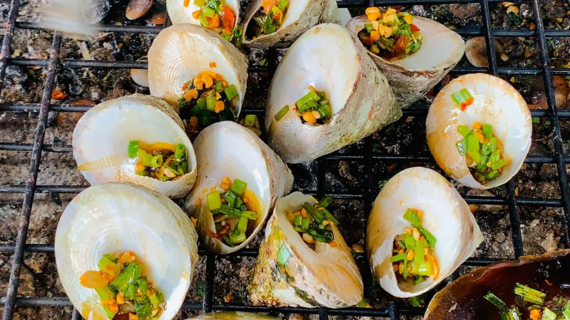 Ốc vú nàng nướng mỡ hành