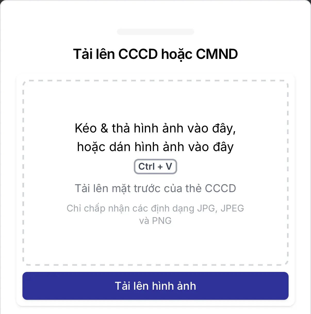 Tải ảnh CCCD bước 1.1