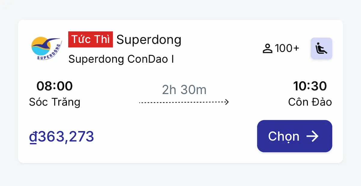 Thẻ chuyến tàu trên mobile